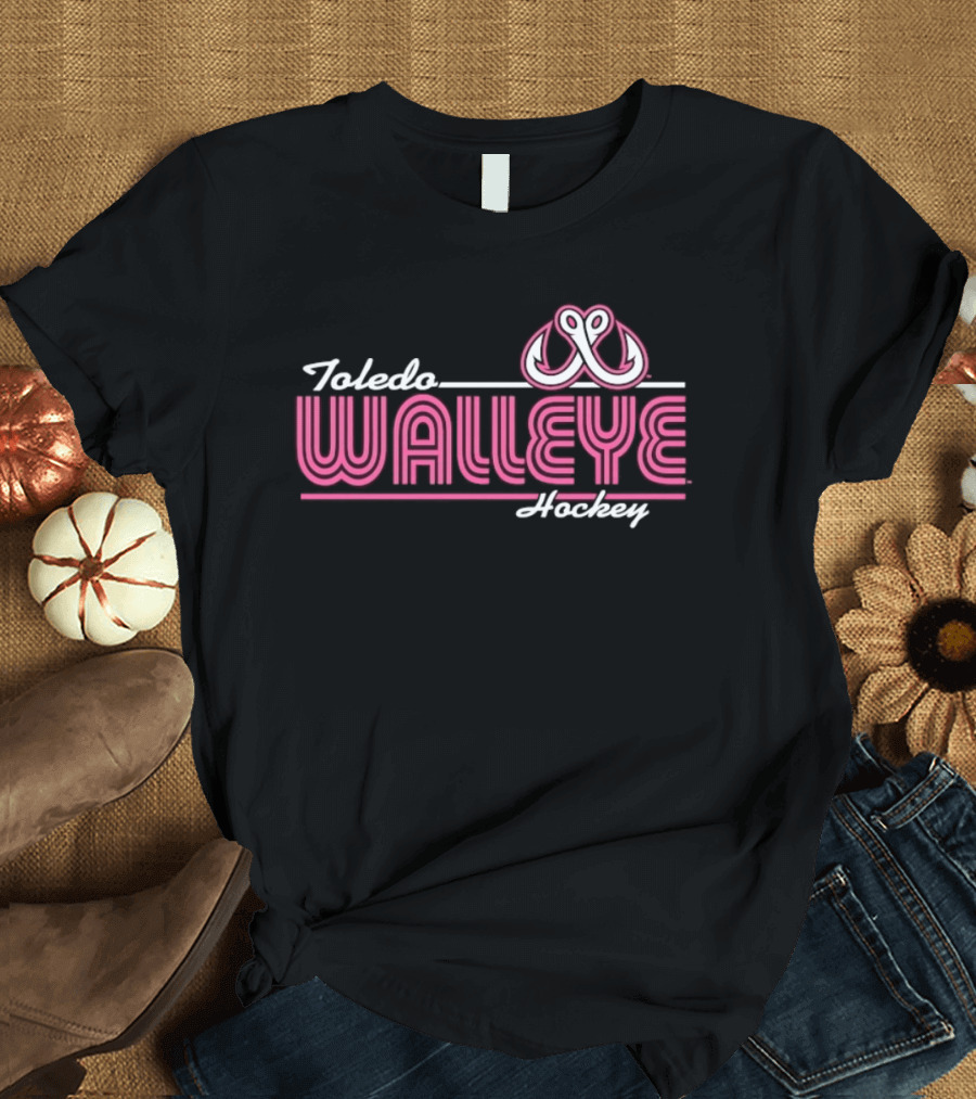 Toledo Walleye Pink Hooks Hockey ECHL T-Shirt