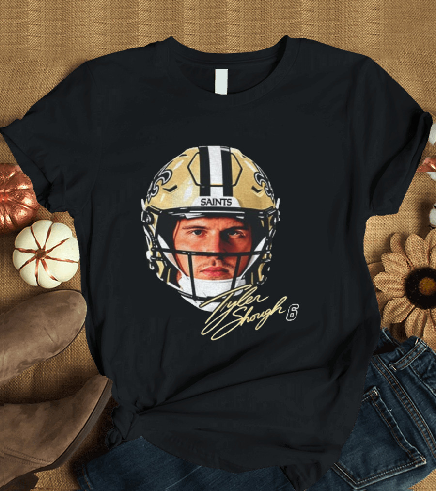 Tyler Shough New Orleans Saints Football Helmet Big Face 6 T-Shirt