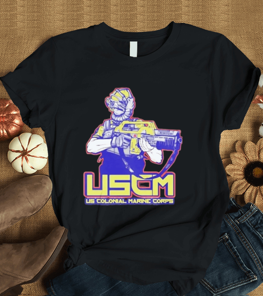 USCM US Colonial Marine Corps Alien Warrior T-Shirt