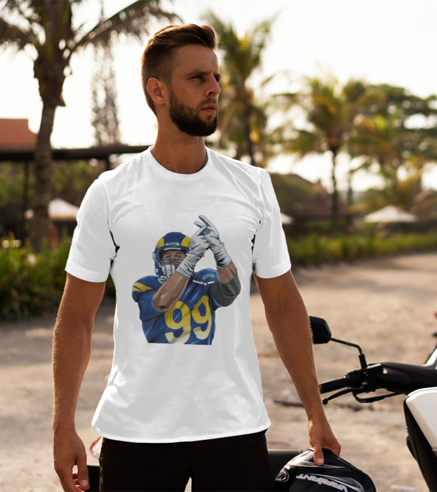 Aaron Donald No 99 Los Angeles Rams AD99 Blue And Yellow Football Gear T-Shirt