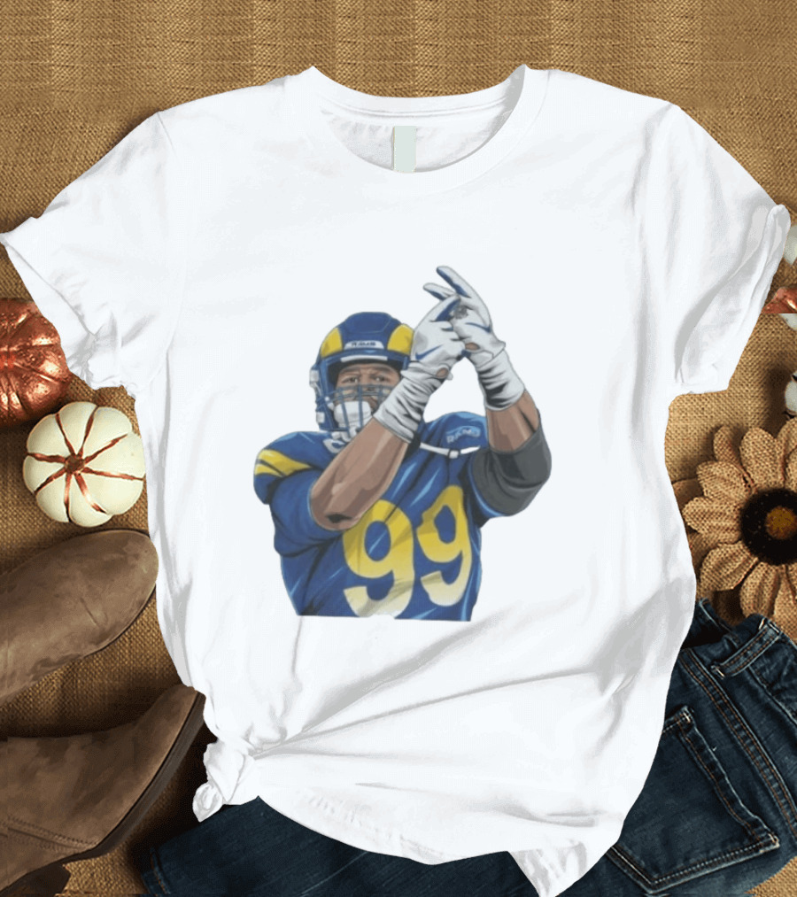 Aaron Donald No 99 Los Angeles Rams AD99 Blue And Yellow Football Gear T-Shirt