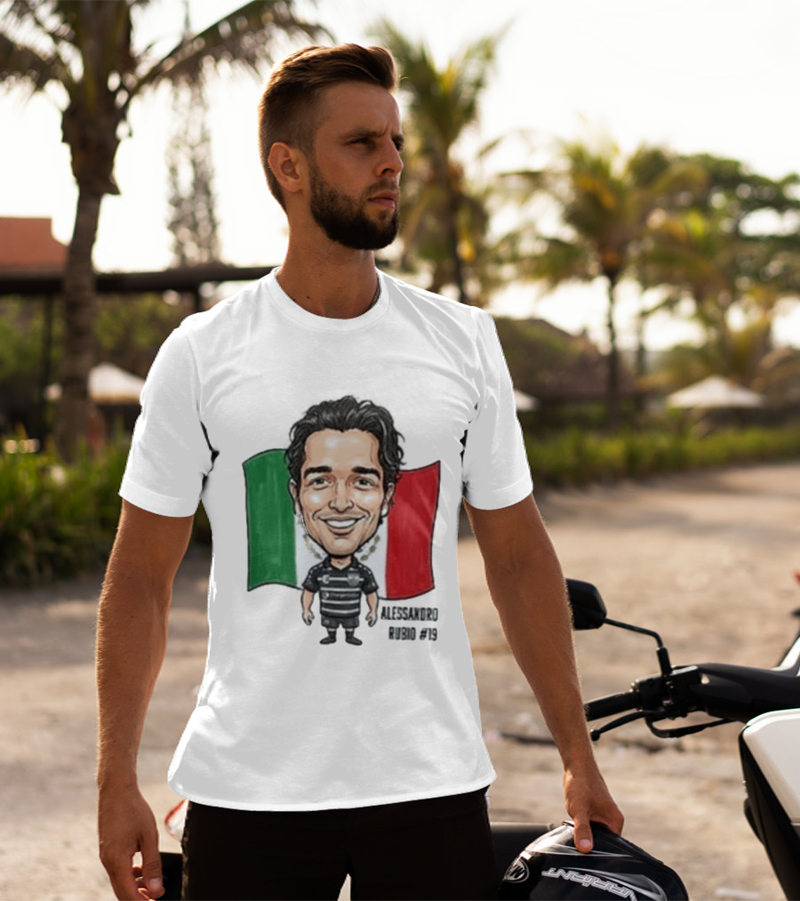 Alessandro Rubio No 19 Caricature Mexico Flag Football Jersey T-Shirt