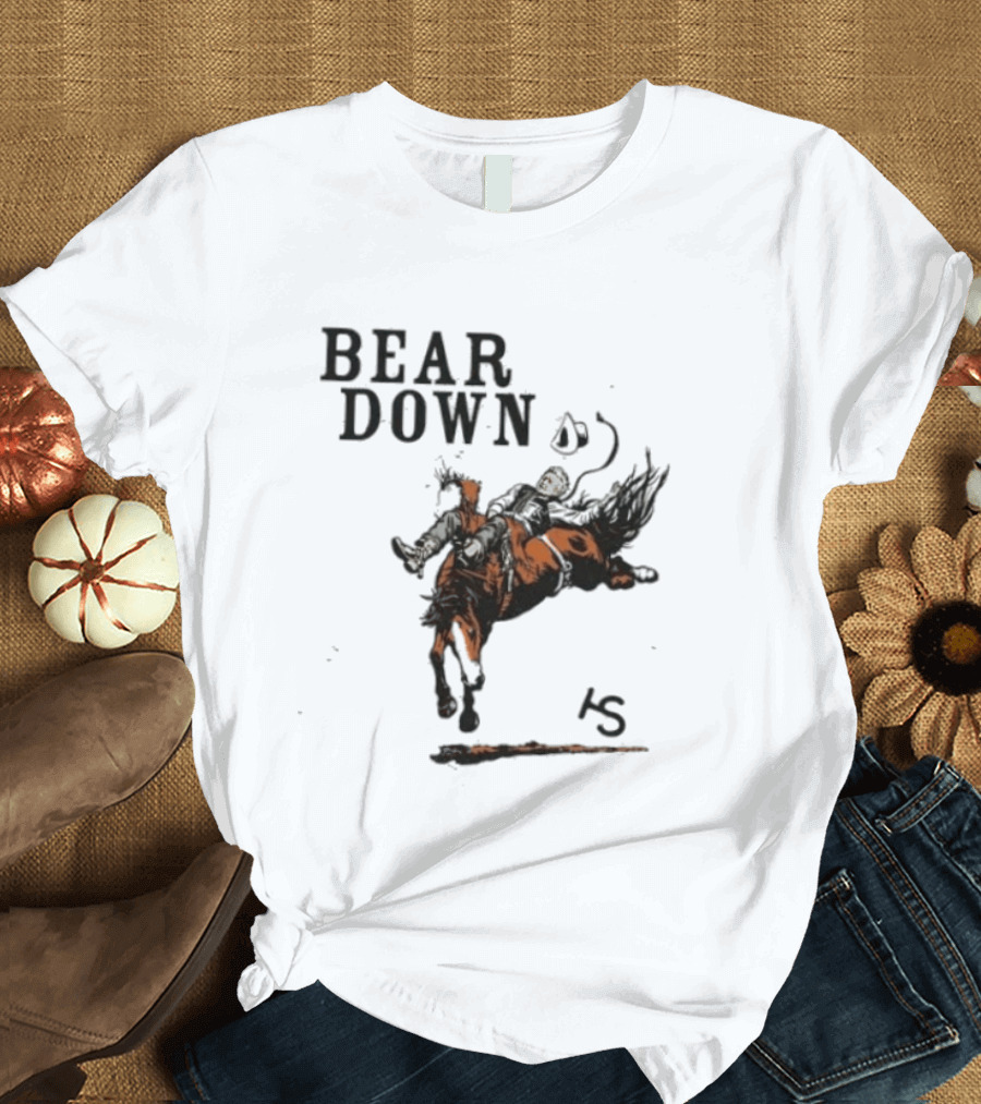 Bear Down Cowboy Rodeo Bucking Horse 15 T-Shirt