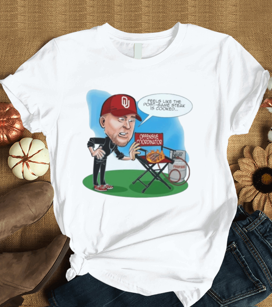 Brent Venables Oklahoma Sooners Offensive Coordinator Cartoon Steak Propane T-Shirt