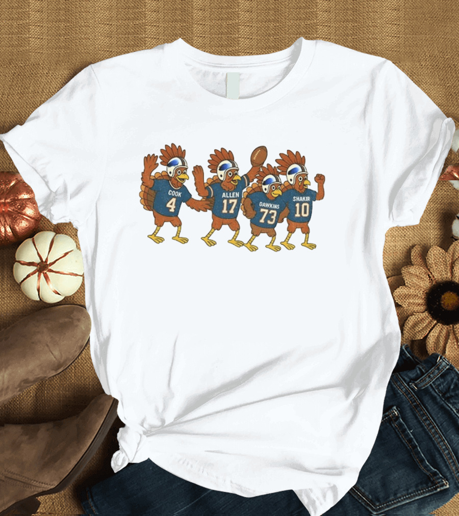 Buffalo Football Thanksgiving Turkeys Cook Allen Dawkins Shakir T-Shirt