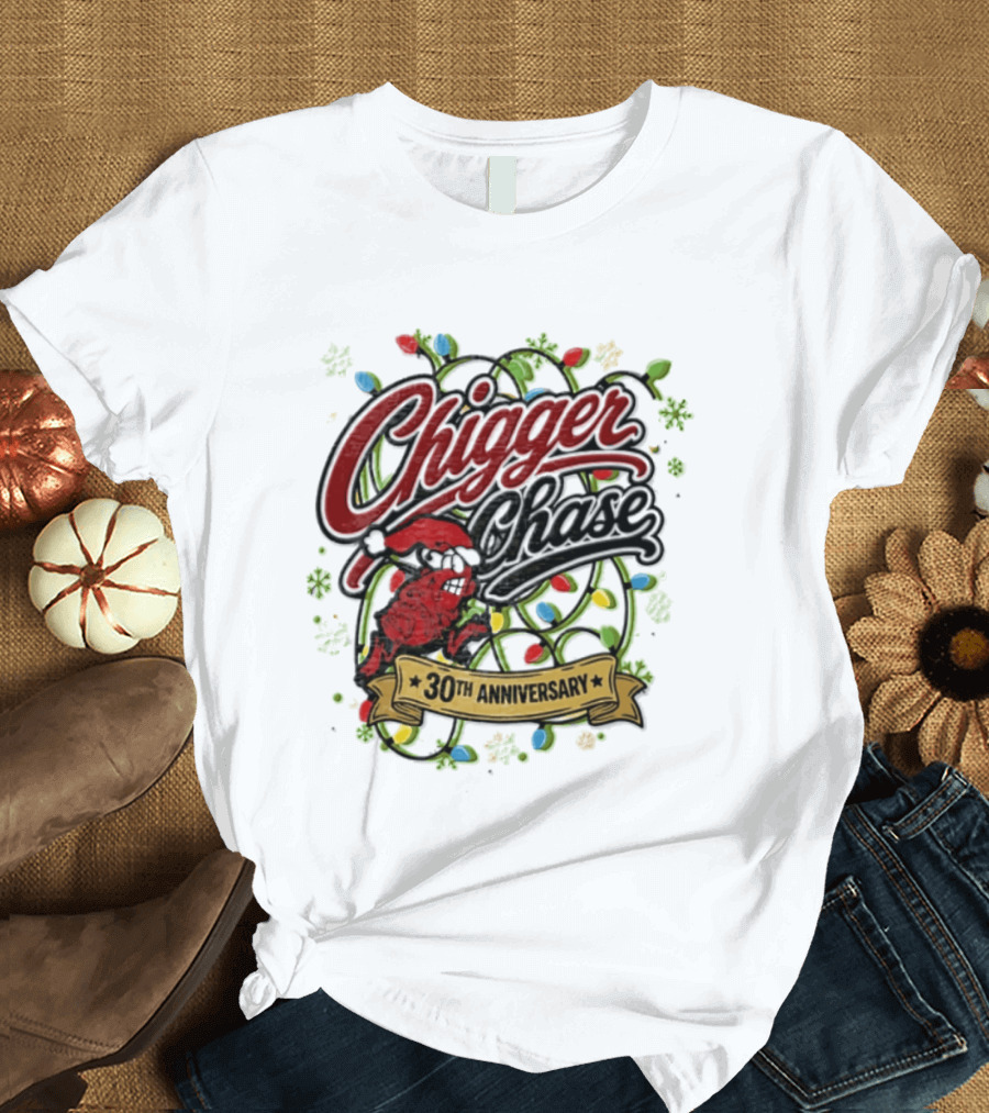 Chigger Chase Christmas Lights 30th Anniversary Celebration T-Shirt