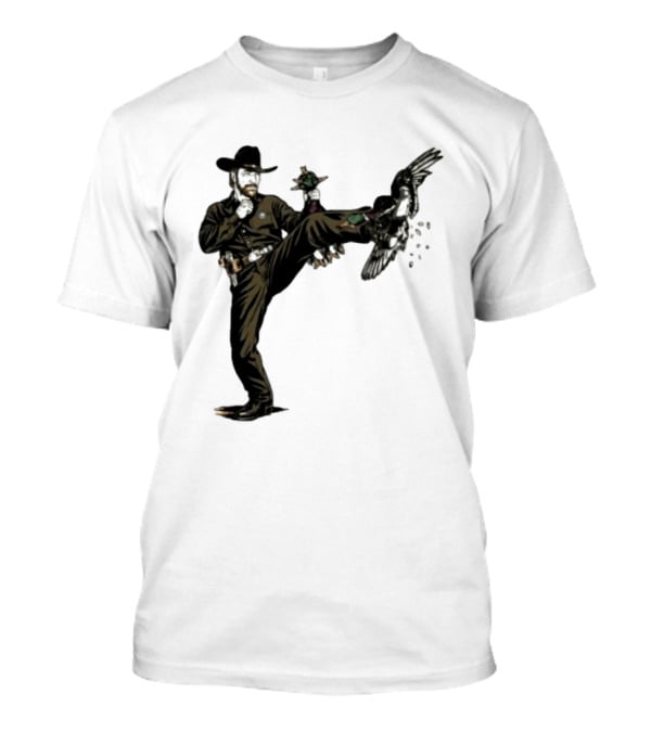 Chuck Norris Roundhouse Kick Duck Hunting Action T-Shirt