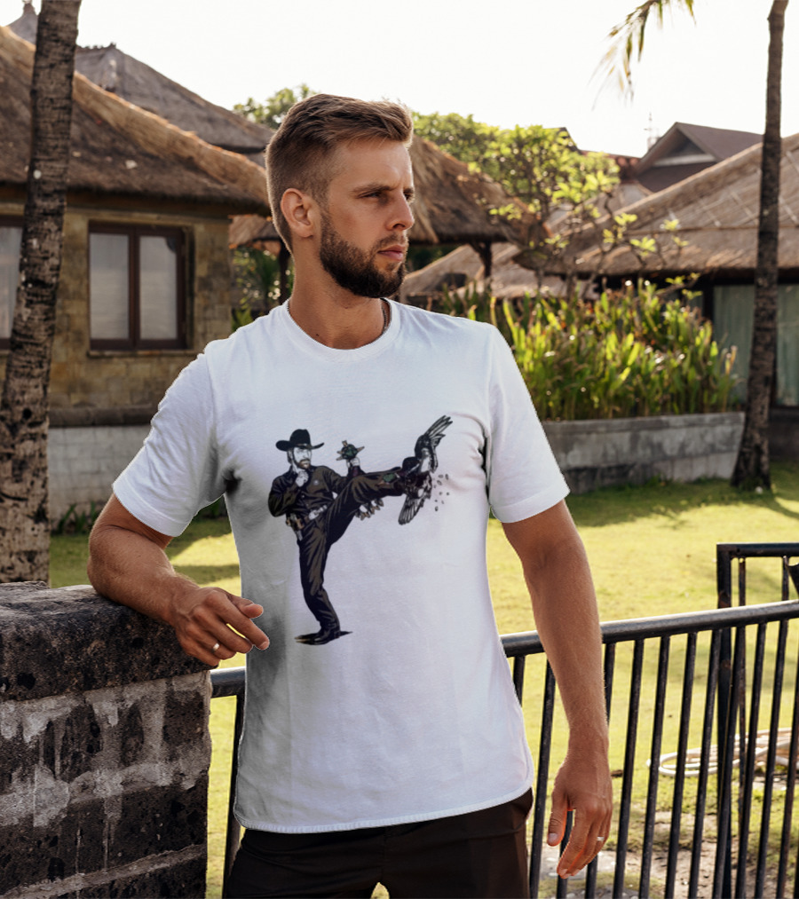 Chuck Norris Roundhouse Kick Duck Hunting Action T-Shirt