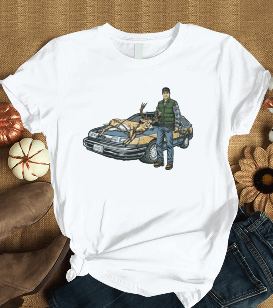 Clark Griswold Christmas Vacation With Deer On Car T-Shirt