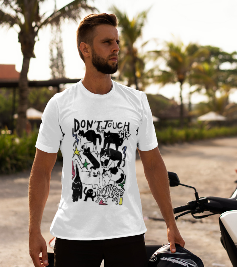 DON'T TOUCH ME Multiple Cats Stars Lightning T-Shirt