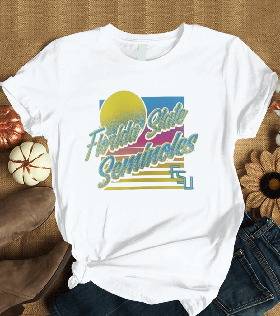 Florida State Seminoles FSU Retro College Sports Sunset T-Shirt