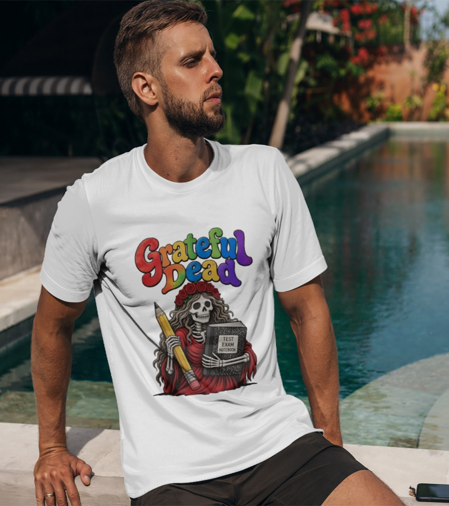 Grateful Dead Skeleton Test Exam Notebook With Pencil T-Shirt
