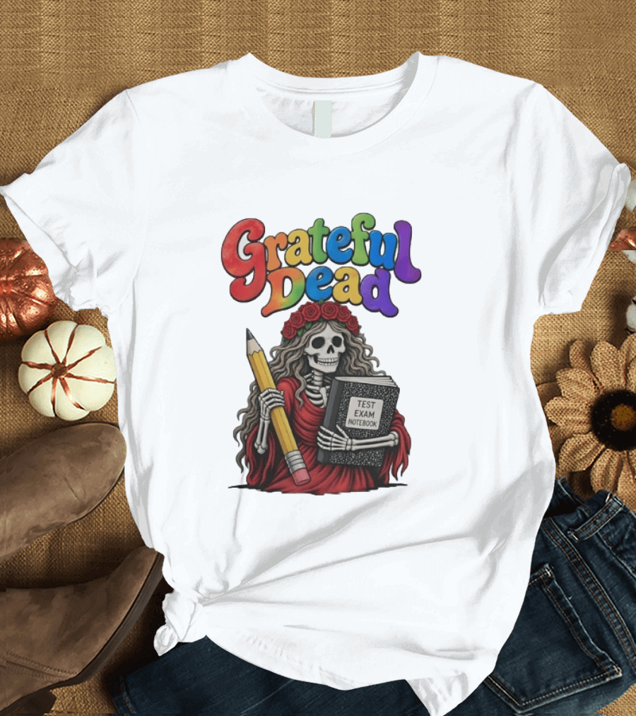 Grateful Dead Skeleton Test Exam Notebook With Pencil T-Shirt