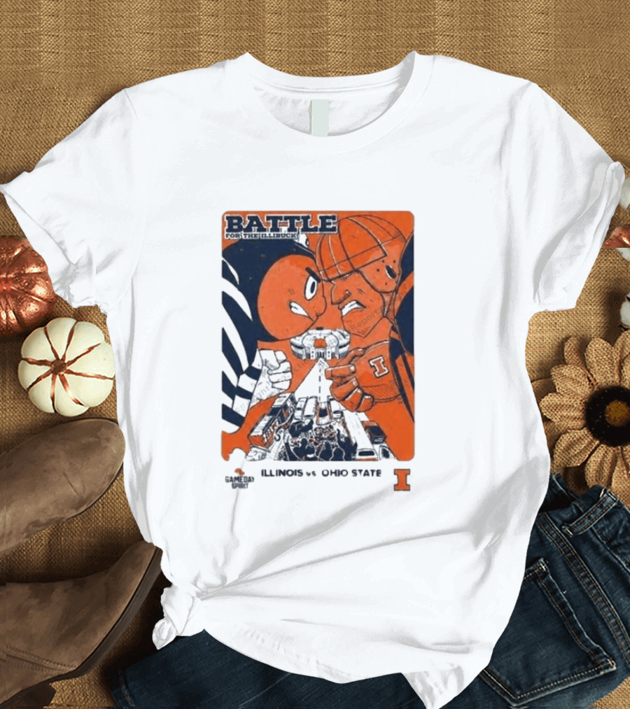 Battle For The Illibuck Illinois Vs Ohio State NCAA College Football 2026 Ohio Stadium T-Shirt