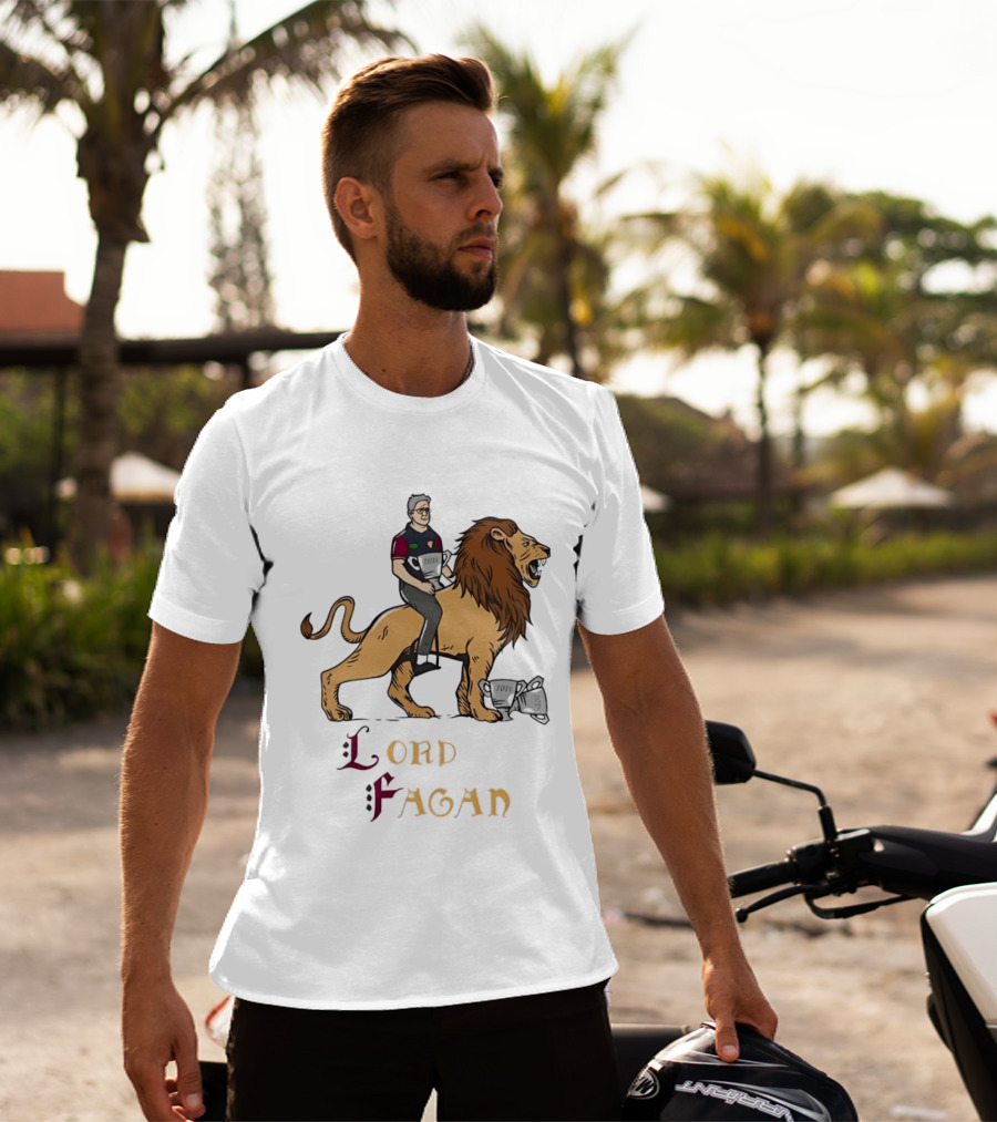 Lord Fagan Brisbane Lions 2024 Premiership Trophy Holder Riding Lion T-Shirt