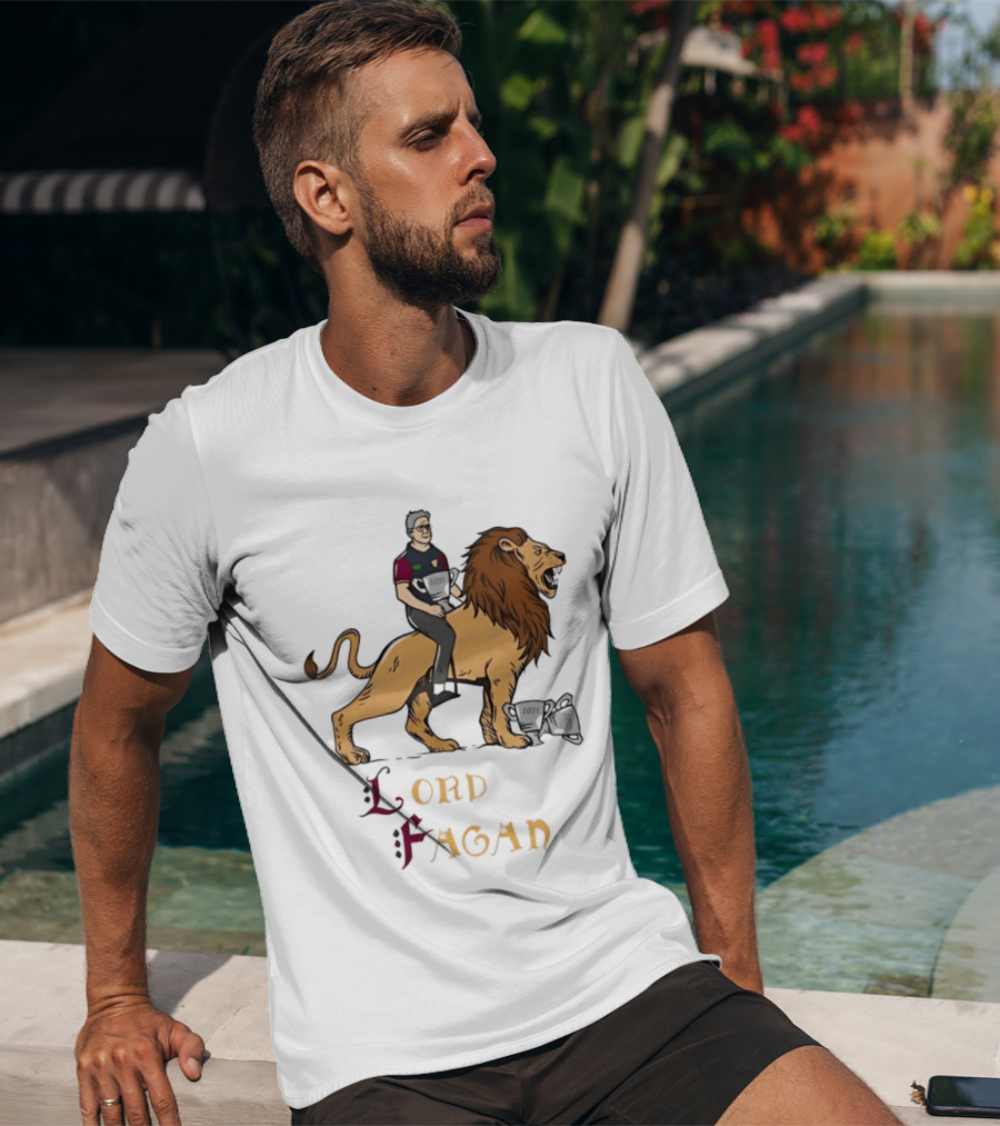 Lord Fagan Brisbane Lions 2024 Premiership Trophy Holder Riding Lion T-Shirt