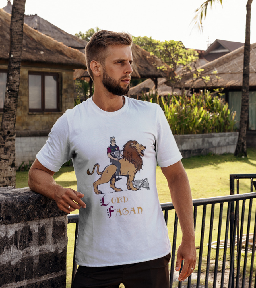 Lord Fagan Brisbane Lions 2024 Premiership Trophy Holder Riding Lion T-Shirt