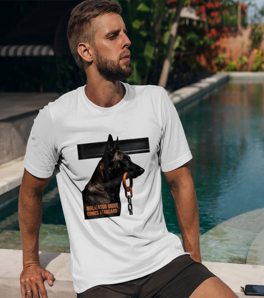 Maligator Drive Comes Standard Belgian Malinois Iron Bar Handler T-Shirt