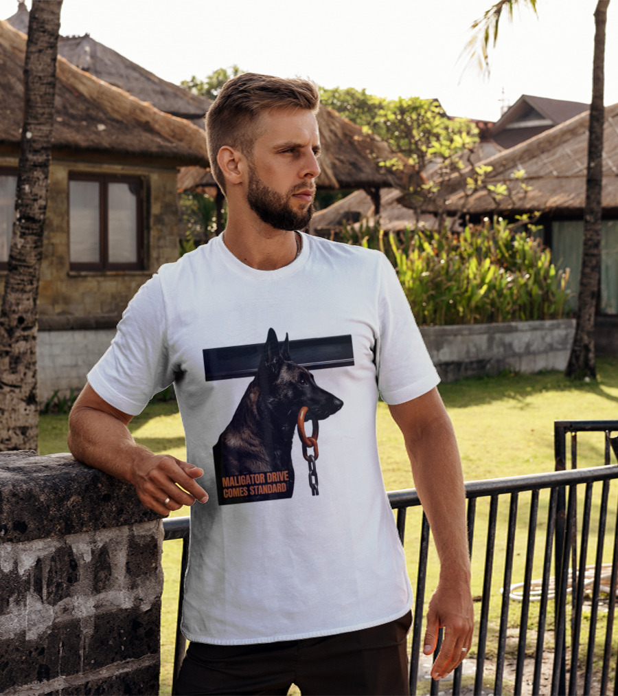 Maligator Drive Comes Standard Belgian Malinois Iron Bar Handler T-Shirt