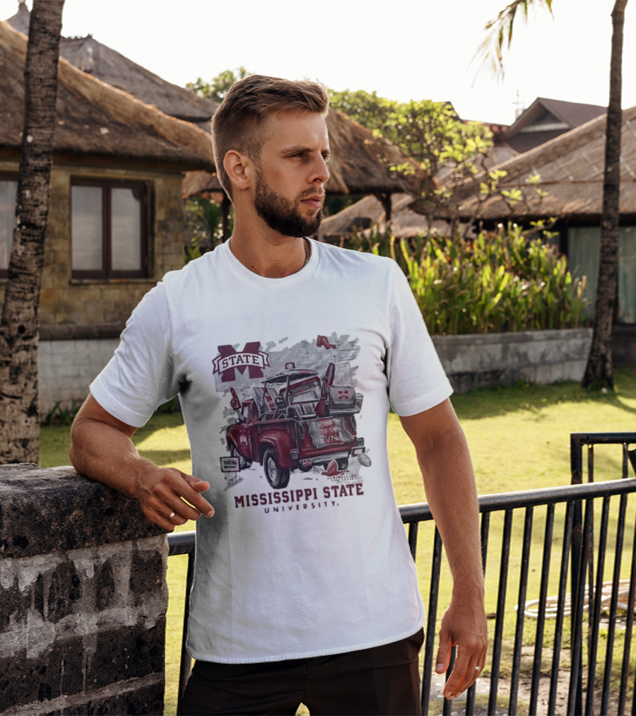 Mississippi State University Bulldogs Vintage Truck Follow Me To The Fun T-Shirt