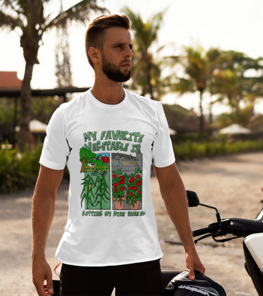 My Favorite Vegetable Is Getting My Dick Sucked Farm Scene City Rooftop Tomato Plants T-Shirt