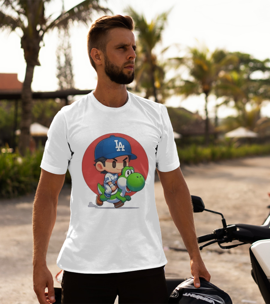 Los Angeles Dodgers Shohei Ohtani 18 Riding Yoshi T-Shirt
