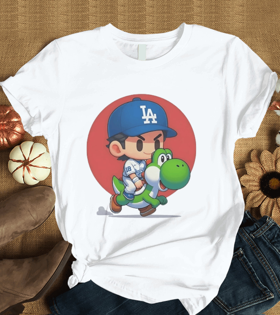 Los Angeles Dodgers Shohei Ohtani 18 Riding Yoshi T-Shirt