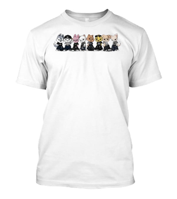 Skzoo Cartoon Characters Stray Kids Group Fan Merchandise T-Shirt