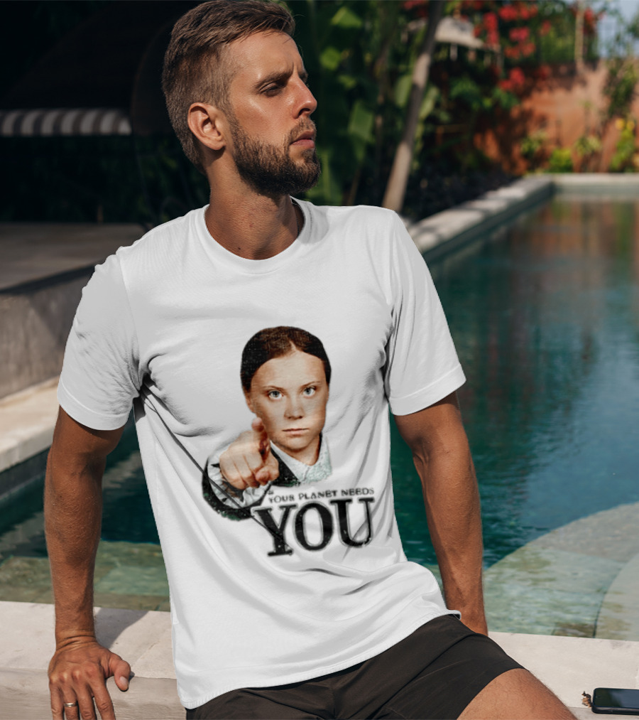 Your Planet Needs You Girl Pointing Iconic Call To Action T-Shirt