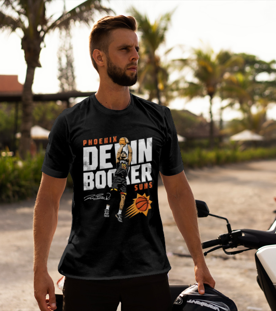 Phoenix Suns Devin Booker Jump Shot NBA Basketball T-Shirt