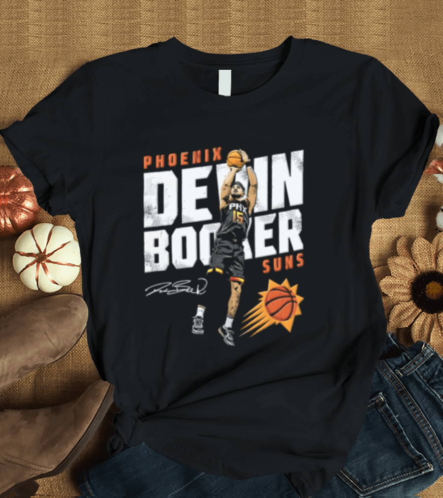 Phoenix Suns Devin Booker Jump Shot NBA Basketball T-Shirt