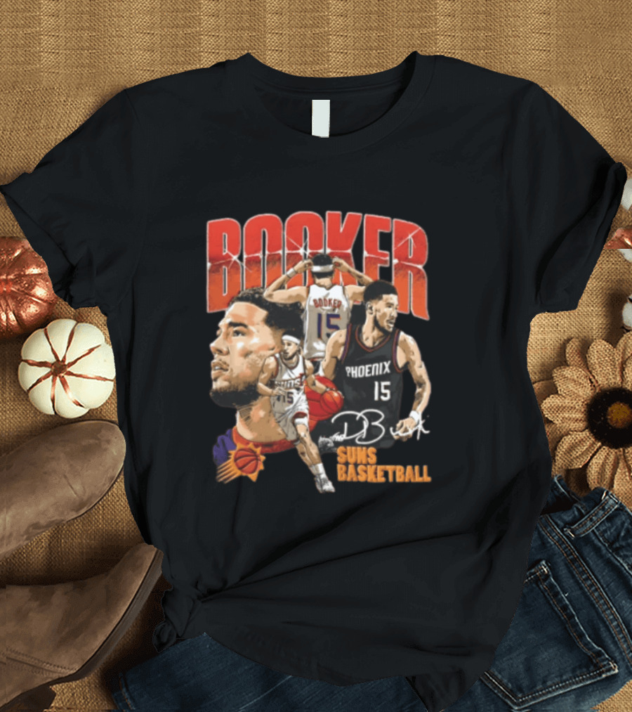 Devin Booker Phoenix Suns Basketball Player Action 15 Suns NBA Basketball T-Shirt