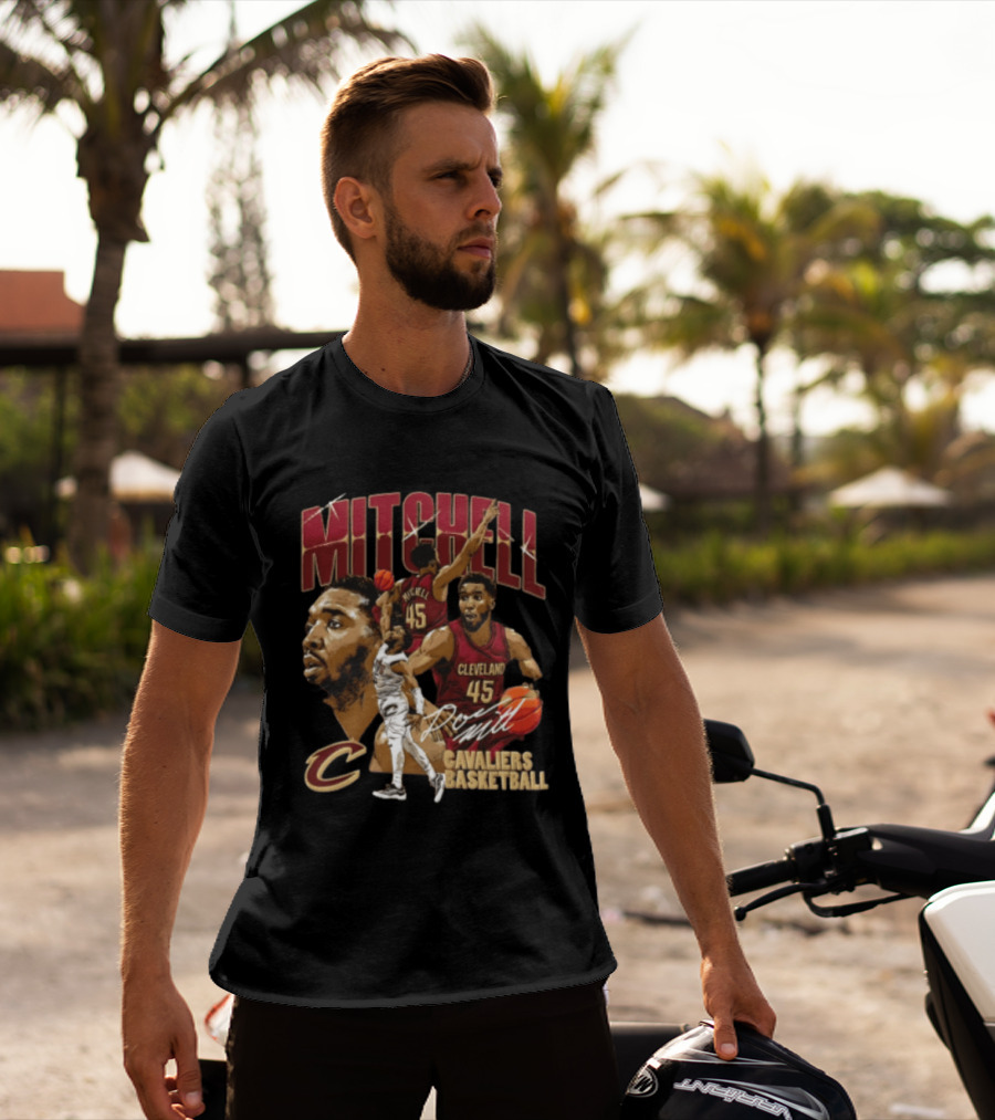 Donovan Mitchell Cleveland Cavaliers Basketball 45 Player Action Poses T-Shirt