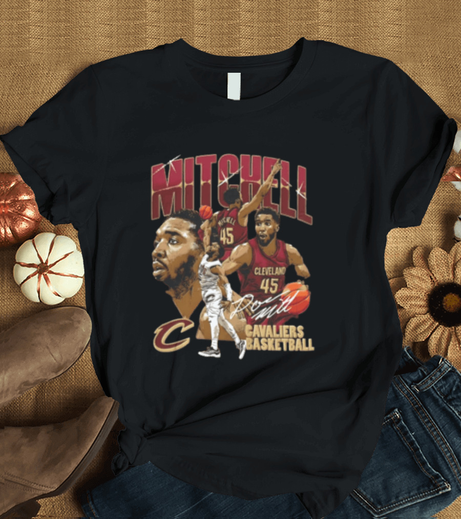 Donovan Mitchell Cleveland Cavaliers Basketball 45 Player Action Poses T-Shirt
