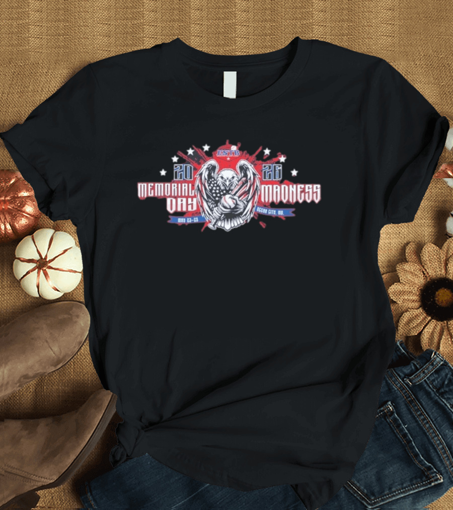 ESTB Memorial Day Madness 2026 Ocean City MD May 23 25 Eagle Basketball Stars T-Shirt