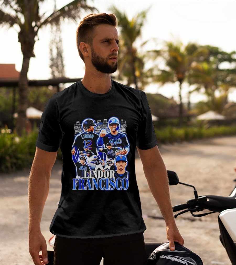Francisco Lindor Mets 12 MLB Baseball Player Collage T-Shirt