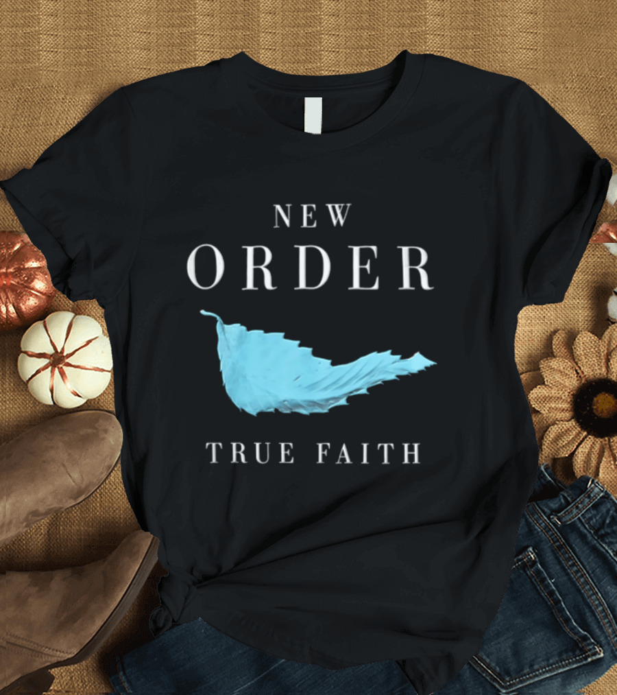 New Order True Faith Blue Leaf Black T-Shirt