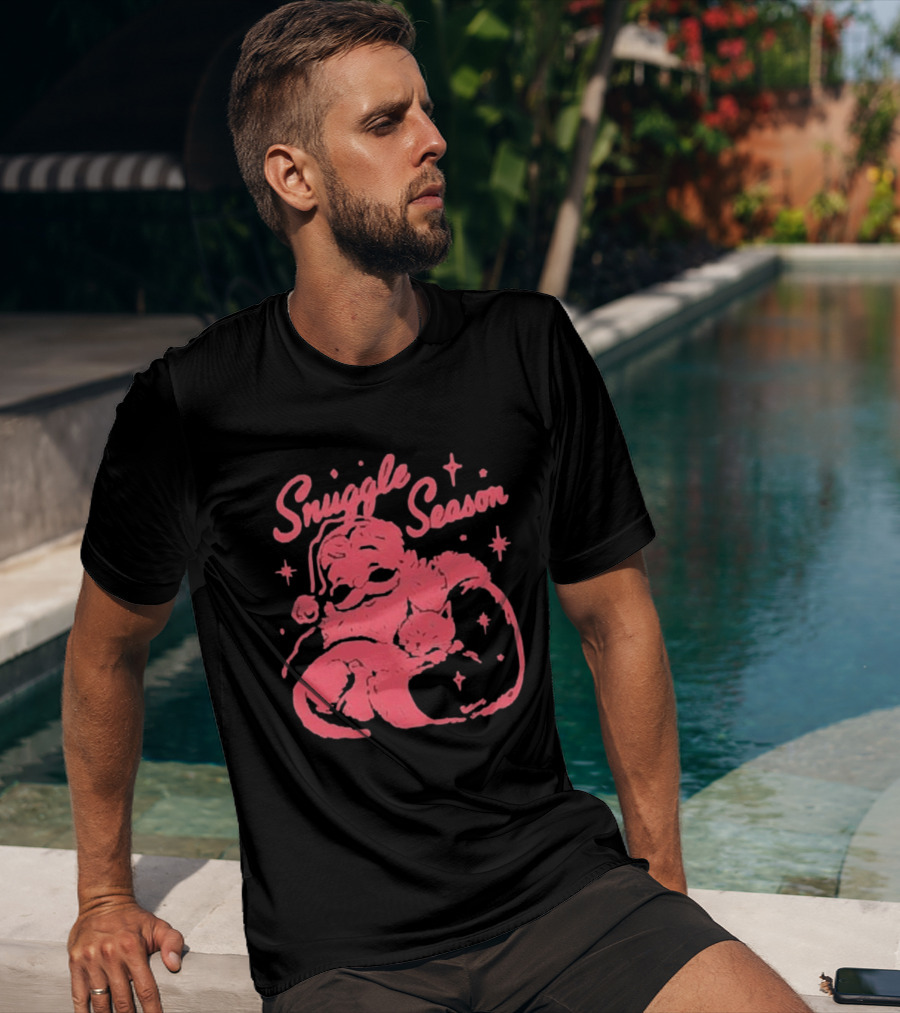 Snuggle Season Santa Claus Christmas Cat T-Shirt