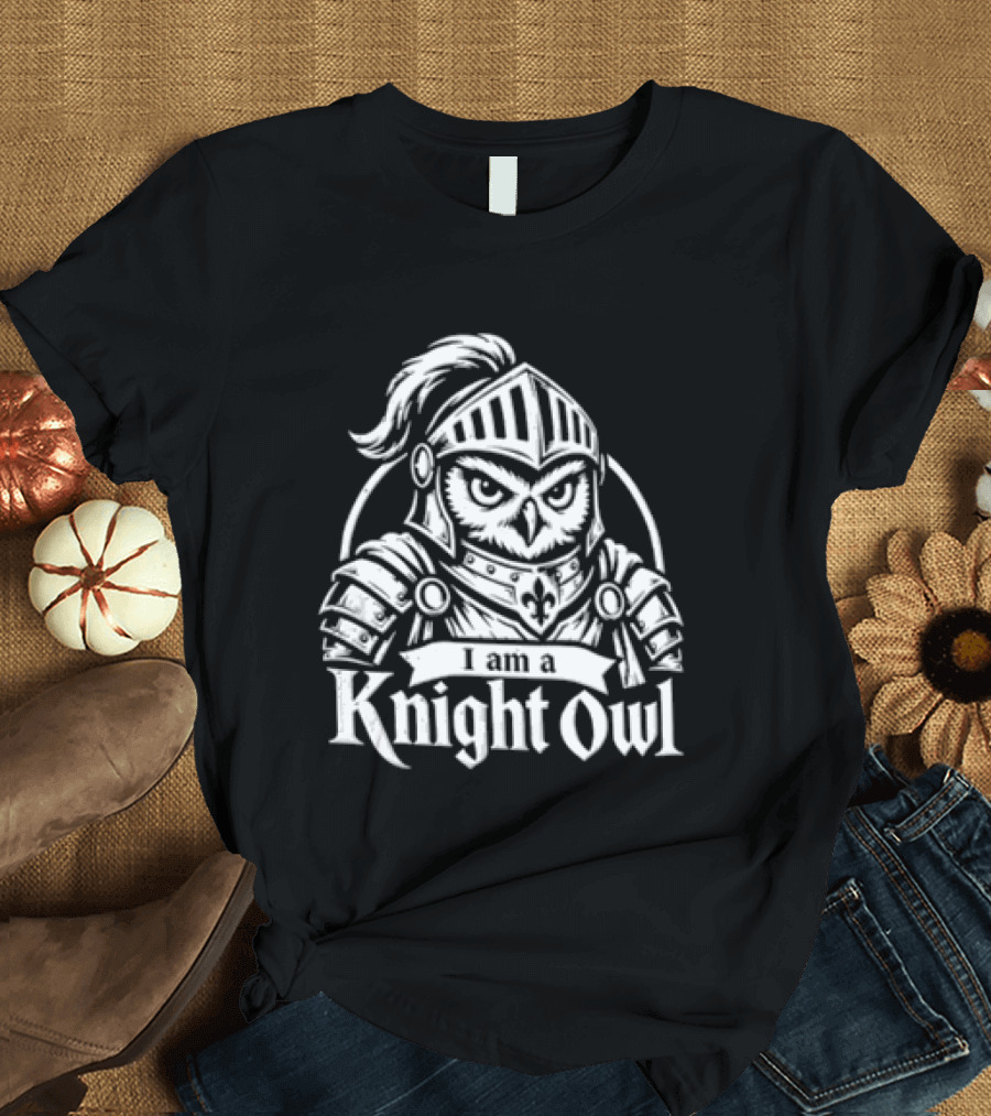 Medieval Knight Owl Armor T-Shirt