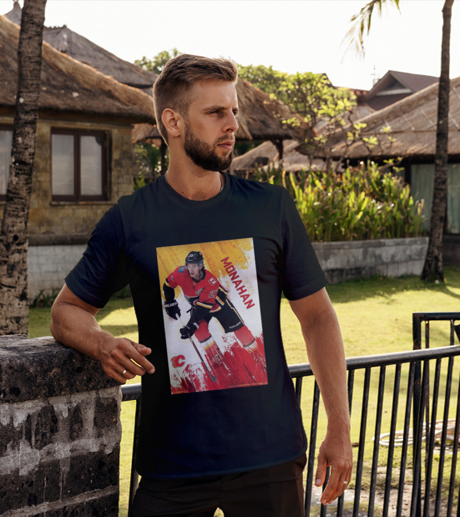 Sean Monahan Calgary Flames NHL Hockey Action T-Shirt