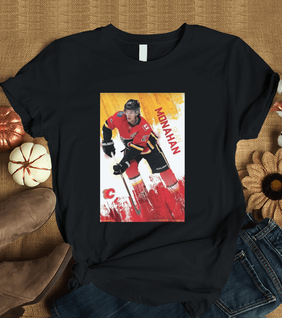 Sean Monahan Calgary Flames NHL Hockey Action T-Shirt