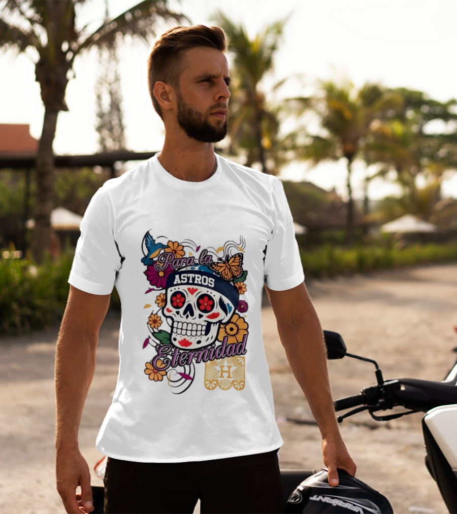 Houston Astros Para La Eternidad Sugar Skull Día De Los Muertos T-Shirt