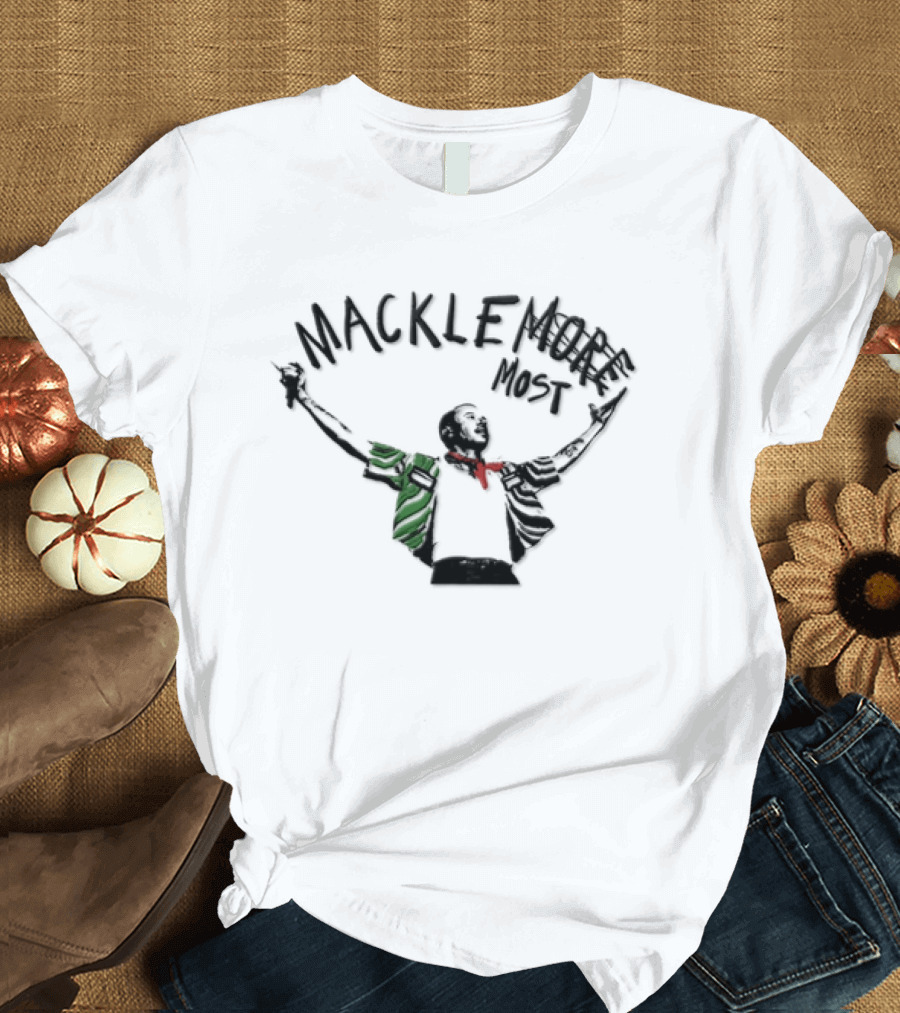 Macklemore Most Man Arms Raised Holding Microphone T-Shirt