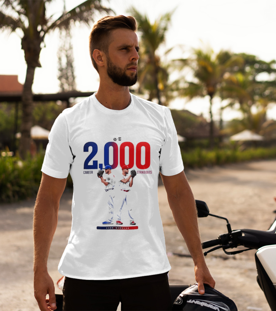 Zack Wheeler 2000 Career Strikeouts NY Mets Philadelphia Phillies T-Shirt