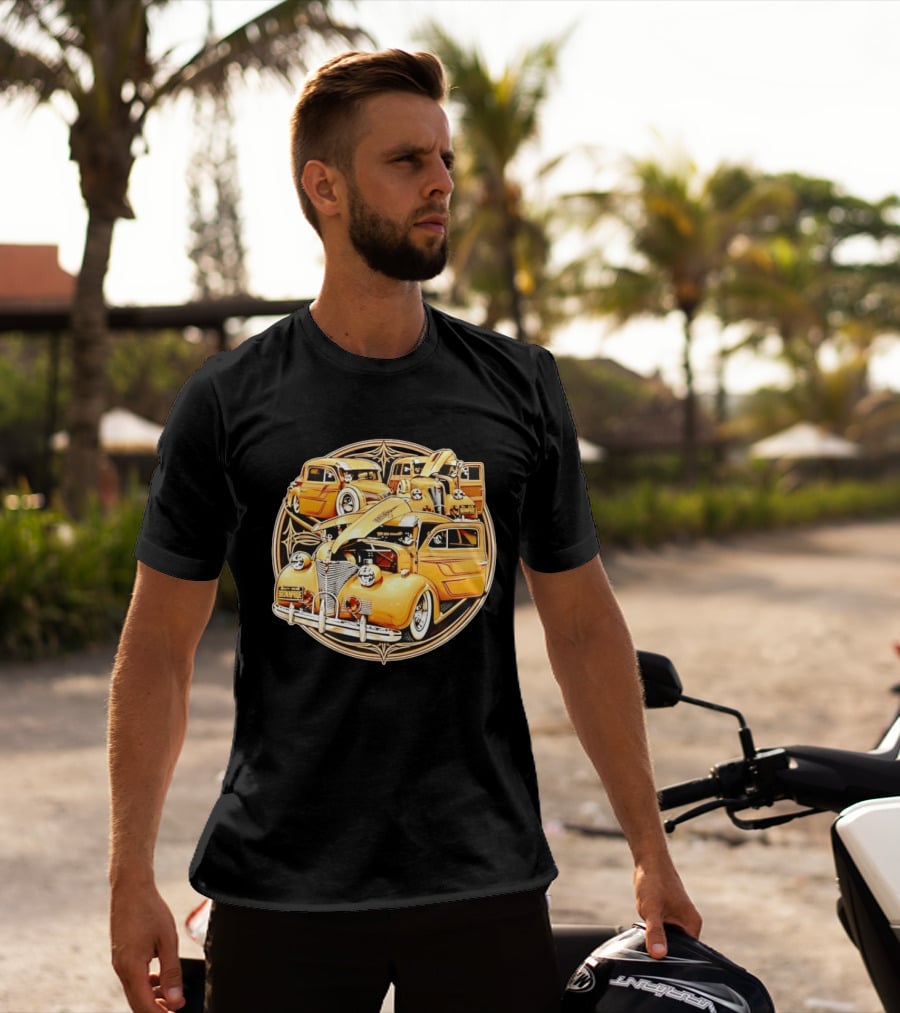 Brown Pride Lowrider Classic Cars Vintage Custom Car Art Deco T-Shirt