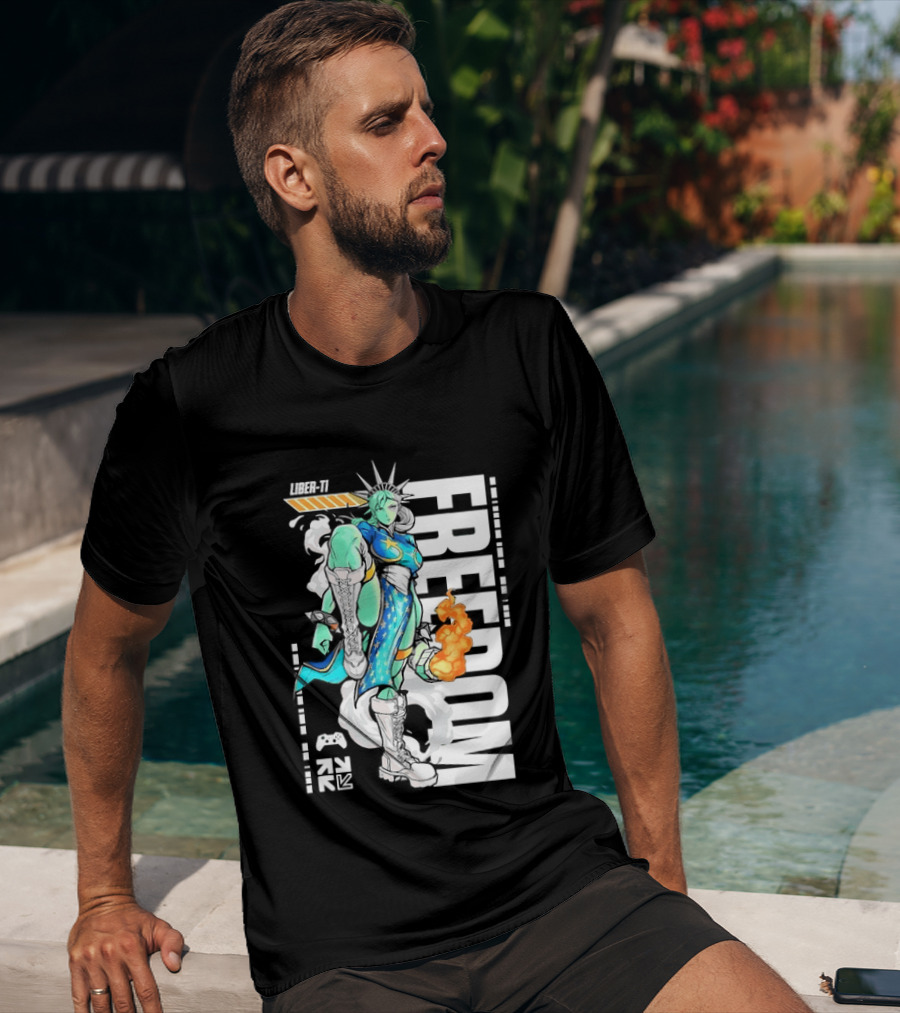 Liber Ti Chun Li Freedom Statue Of Liberty T-Shirt