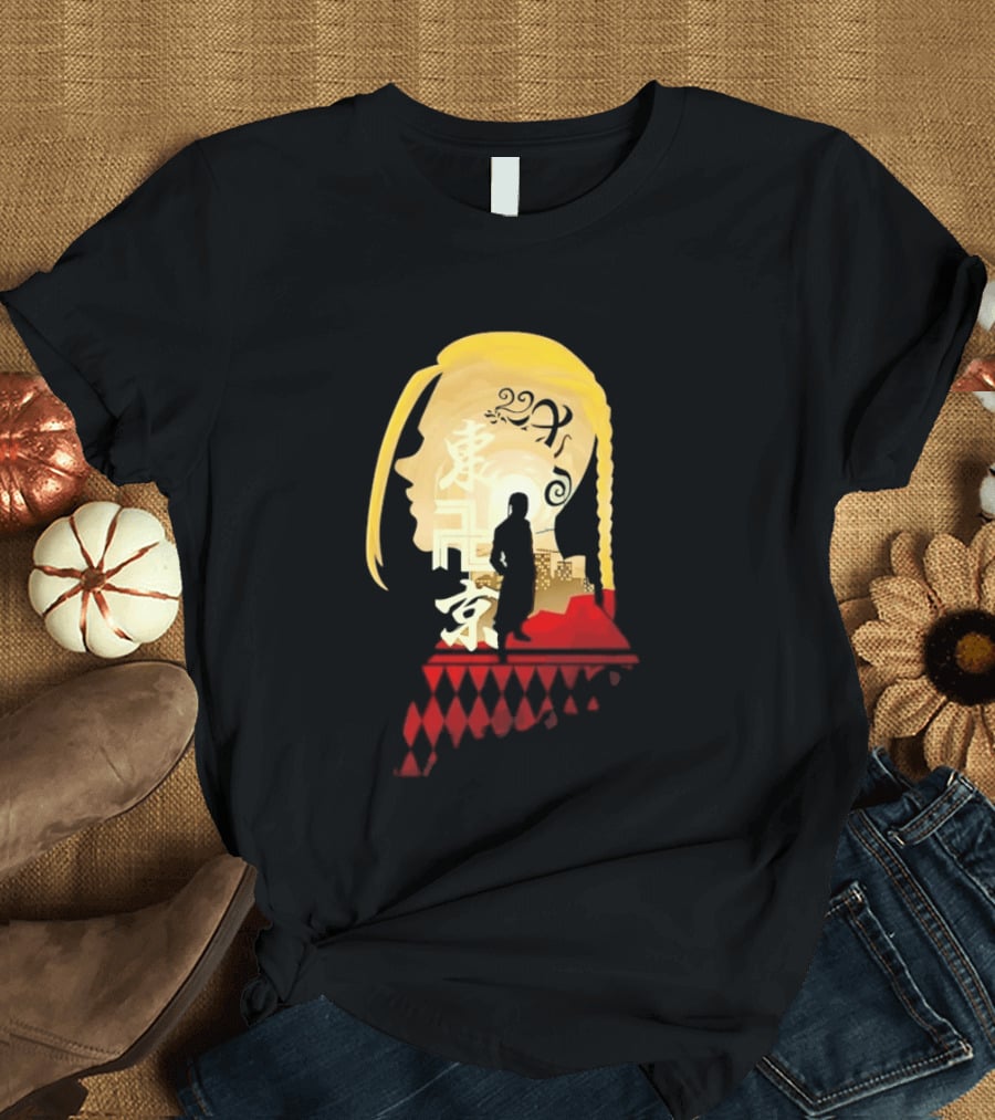 Ken Ryuguji Tokyo Revengers Draken Silhouette Art Japan Cityscape Hair T-Shirt