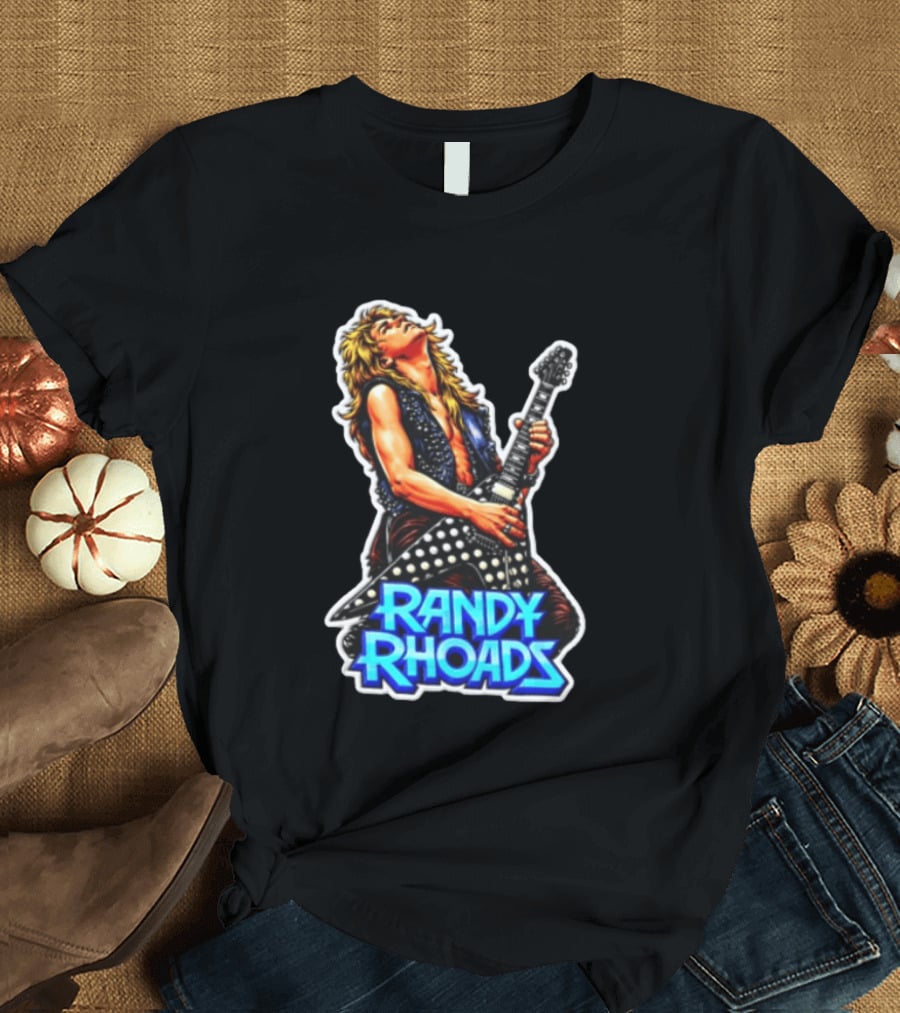Randy Rhoads Polka Guitar Blonde Guitarist Playing T-Shirt