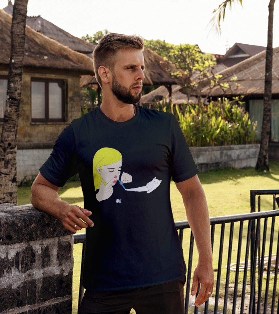Ripndip Nermal Snorting Cat Blonde Girl Streetwear T-Shirt