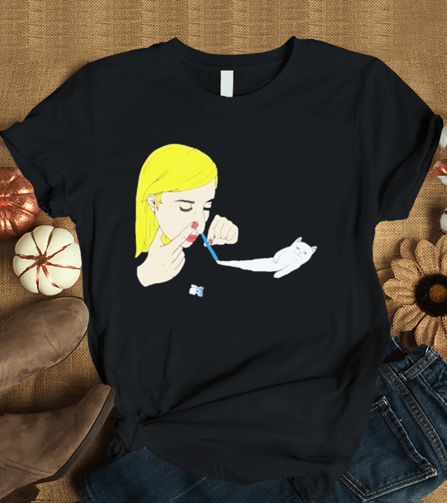 Ripndip Nermal Snorting Cat Blonde Girl Streetwear T-Shirt